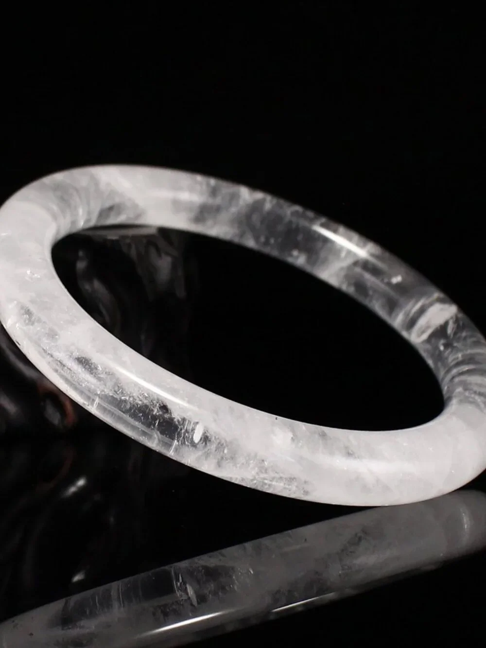 Natural Clear Quartz Bangle Bracelet 41.23g 61mm ID White Rock Crystal Certified